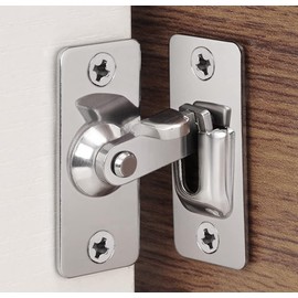 Litensh 90 Degree Door Lock Stainless Steel Right Angle Sliding Door Latch Bend Buckle Bolt Lock for Slider Barn Door Window 60mm