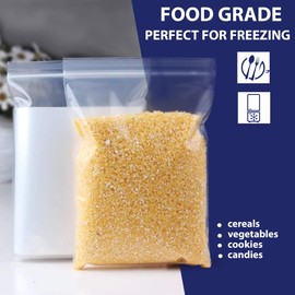 100 Grip Seal Bags 6" x 9" | Reusable Strong Zip Lock | Clear Resealable Plastic Bags | Polythene Packaging for Food Storage, Jewellery - by Sabco (6" x 9")