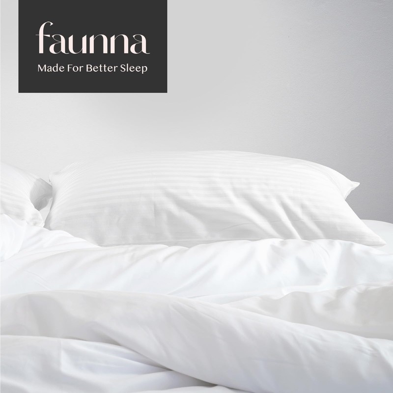 FAUNNA 600TC 100% Cotton Pillow Protectors, Queen Size (20x30), 4