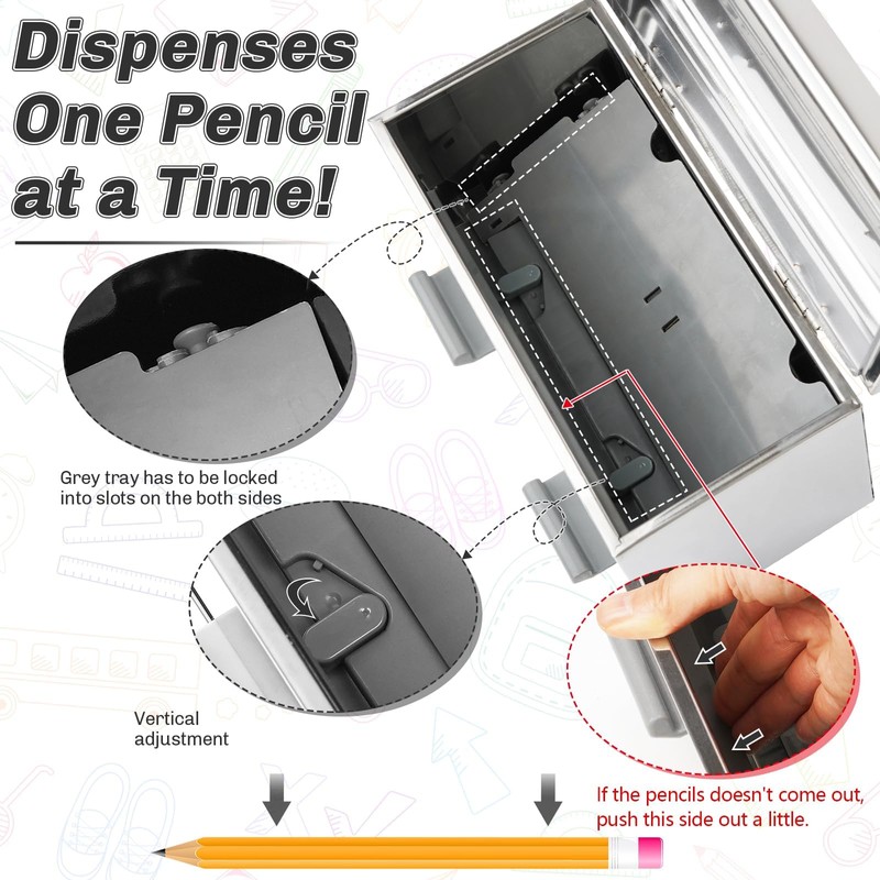 Creproly Stainless Steel Pencil Dispenser/Pen Holder for Classroom Home Restaurant