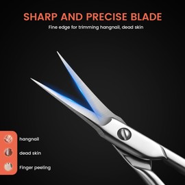 BEZOX Curved Nail Cuticle Scissors - Precision Manicure Scissors Cuticle Cutter Professional Stainless Steel Nail Scissors for Cuticle Care Cuticle Cutter