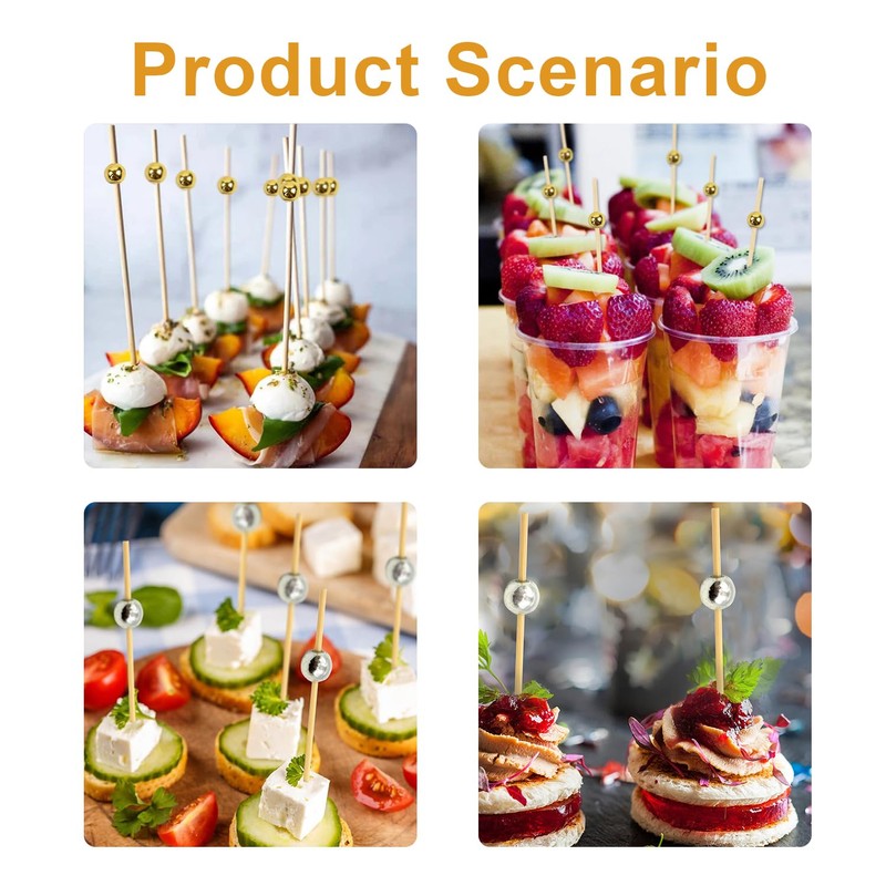 200PCS Cocktail Picks 12cm Toothpicks for Appetizers Desserts Charcuterie Wedding