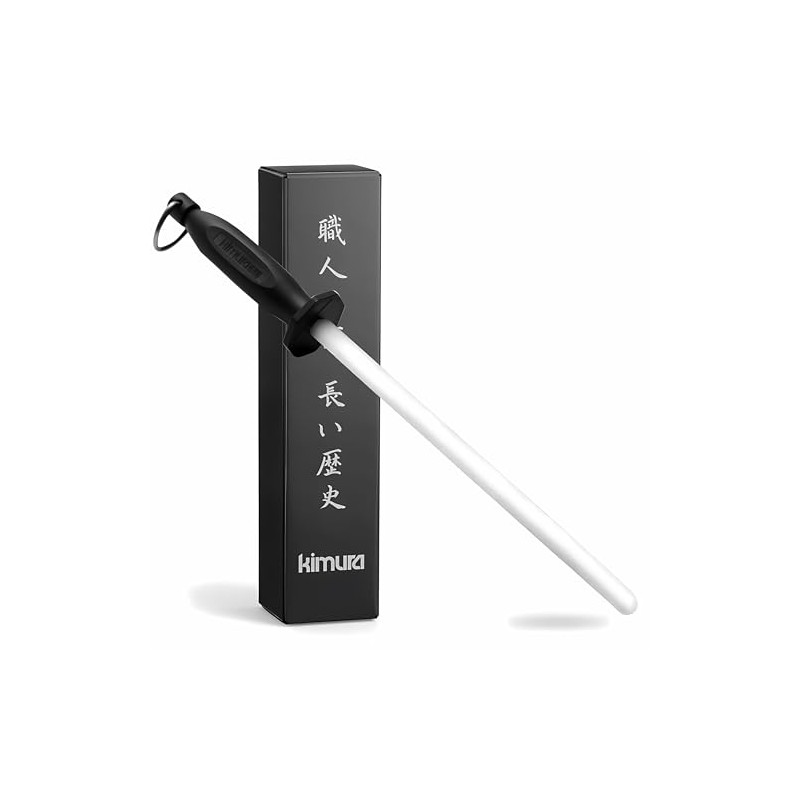 Kimura Professional Ceramic Honing Rod, 10 inch Honing Steel, Ceramic
