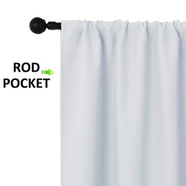 NICETOWN Bedroom Curtain Panels - Window Treatment Thermal Insulated Rod Pocket Room Darkening Curtains/Drapes for Bedroom (2 Panels, 42 by 63, Platinum - Greyish White)