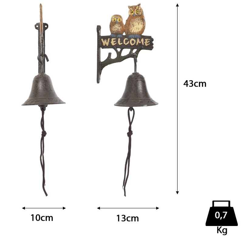 Moritz Door Bell Welcome Owls Owl Birds Wall Bell Garden