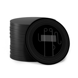 SANPOPO Pack of 10 NFC 215 Cards, Round 25 mm NTAG215 Tag, Rewritable Blank Black NFC 215 Cards, Compatible with TagMo Amiibo and NFC Enabled, for All NFC Enabled Smartphones and Devices