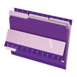 Pendaflex 421013VIO Interior File Folders, 1/3 Cut Top Tab, Letter, Violet, 100/Box