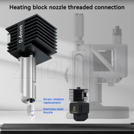 xirbbo TZ-A1 Stainless Steel Nozzle 0.4mm A1 Mini a1 Hotend,Removable TZ-A1 Stainless Steel Nozzle 0.4 a1 Mini Nozzles,for Bambu Lab A1/A1 Min 3D Printers only
