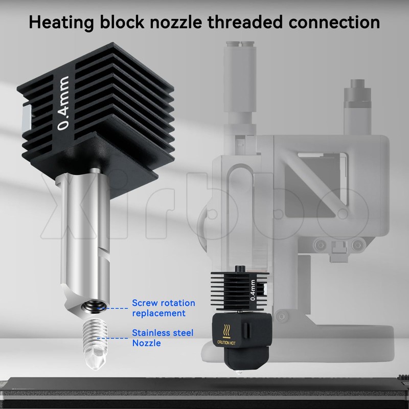 xirbbo TZ-A1 Stainless Steel Nozzle 0.4mm A1 Mini a1 Hotend,Removable