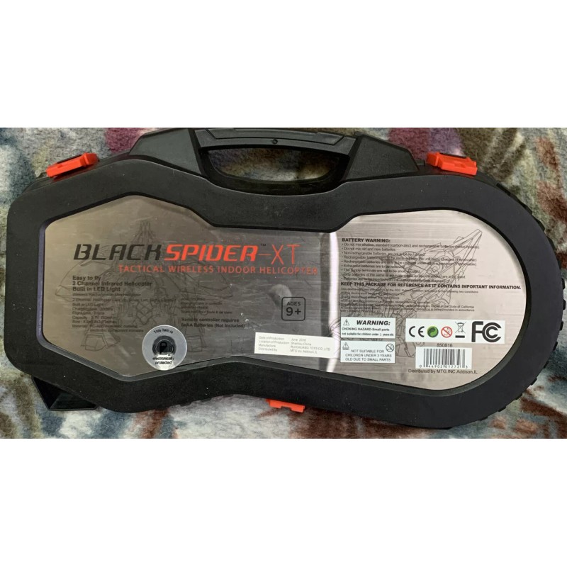 MTG BLACK SPIDER XT TACTICAL WIRELESS INDOOR HELICOPTER 2-CHANNEL INFRARED