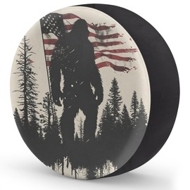Spare Tire Cover for RV Trailer, American Flag Bigfoot Tire Covers Universal Fit for Travel Trailer Camper Jeep RV SUV Truck Waterproof Wheel Cover (17 inch for Diameter 31” - 33”)