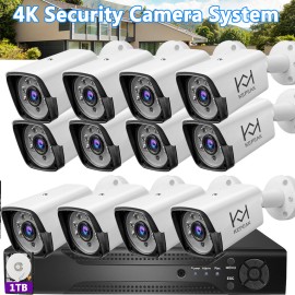 KEPEAK Security Camera System Kit Outdoor Audio Home CCTV 8CH 4CH DVR Night Vision - A:8CH Camera System Kit