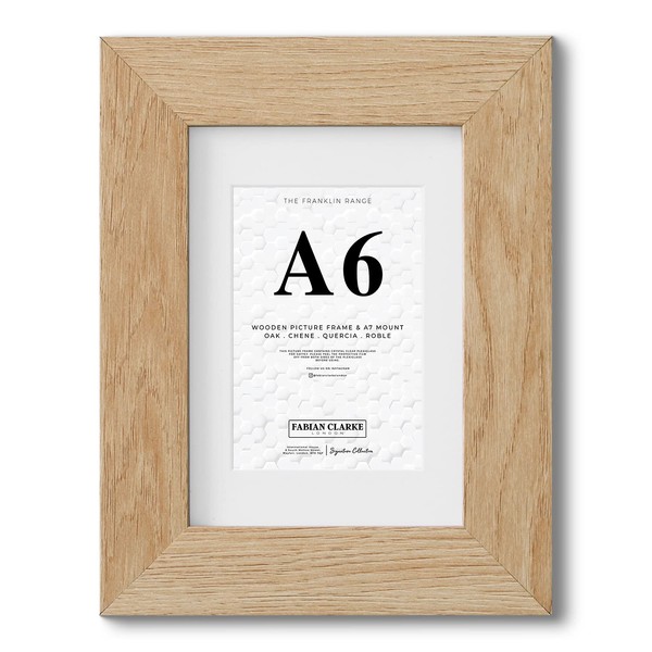 Fabian Clarke London® A6 Modern Oak Wooden Picture Photo Frame