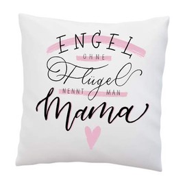 Cushion with Saying "Engel ohne Flügel nennt Man Mama" - Decorative Cushion - Gift for Mother's Day - Cushion with Filling - Mother's Day Gift