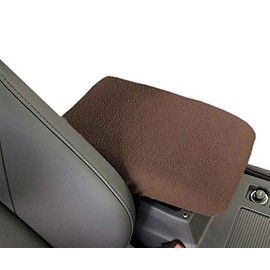 Car Console Covers Plus Made in USA Designed for Ford Bronco Sport 2021-2025 Fleece Auto Armrest Center Console Cover Protector Brown