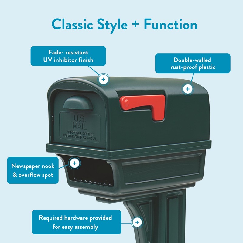 Architectural Mailboxes Gentry Plastic, Dual Access, Mailbox and Post Kit,
