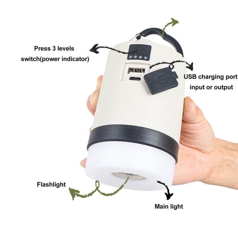 Outdoor Camping Lamp LED USB Rechargeable Tent Emergency Remote Control