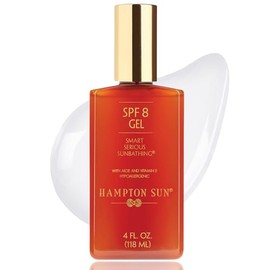 Hampton Sun SPF 8 Classic Sun Gel, Ultra-Hydrating Luxury Sunbathing Gel, Walnut Oil for Deep, Rich, Long Lasting Tan, Anti-Aging with Jojoba Oil, Vitamin E + Aloe Vera, Silky, Lightweight Finish