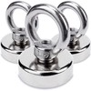 Sensei Pack of 3 Neodymium Eyelet Magnets, Diameter 25 x