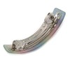 'Rainbow' Glitter Acrylic Square Barrette/Hair Clip In Silver Tone -