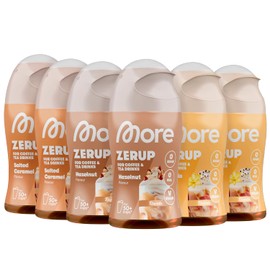 MORE Barista Zerup, Mixed Pack of 6 Bundles, 6 x 65 ml, for Coffee, Tea and Hot Drinks, Vegan, Zero Calories - Made in Germany