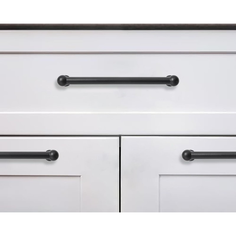 khtumeware 10 Pack 3-3/4 Inch Hole Center Matte Black Cabinet