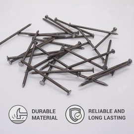 (Pack of 40) Carbon Steel 4.0 x 100 mm Construction Nails Flat Round Head Multi-Purpose Common Wire Nails Woodworking (40, 4.0 x 100 mm)