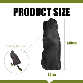 1 PCS Universal Golf Bag Rain Cover, Oxford Waterproof Golf Bag Rain Protection Cover with Wheels,for Golf Push Carts, Heavy Duty Club Bags Raincoat, Golf Bag Accessories