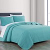 Chezmoi Collection Austin 3-Piece Oversized Bedspread Coverlet Set (Queen, Turquoise)