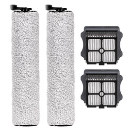 (4 Pack) iFloor 3 Replacement Brush Rollers and HEPA Filters Compatible with Tineco Floor One S3/ iFloor 3, Cordless Wet Dry Vacuum Cleaner, Accessories Kit, 2 Brush Rollers, 2 HEPA Filters