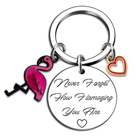 Ikacvb Inspirational Flamingo Keychains Flamingo Gifts For Women Teen Girls Pink Flamingos Lovers Birthday Christmas Stuff