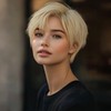 QUEENTAS Peluca Rubia Corta, Pelucas De Corte Pixie Para Mujeres