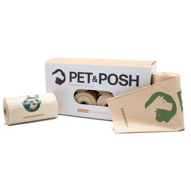 Pet & Posh Dog Poop Bags Rolls - Extra Thick, Leak-Proof, Unscented Dog Bags for Poop - Doggie Poop Bags with Easy-Tear Sticker Made with 65% Recycled Plastic - 120 Bags (8 Rolls)