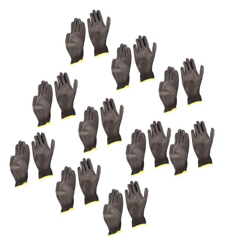 10 Pairs Safety Work Gloves PU Coated Static Proof Nylon