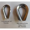 MarineNow Extra Heavy Duty Wire Rope Thimble 316 Stainless Steel