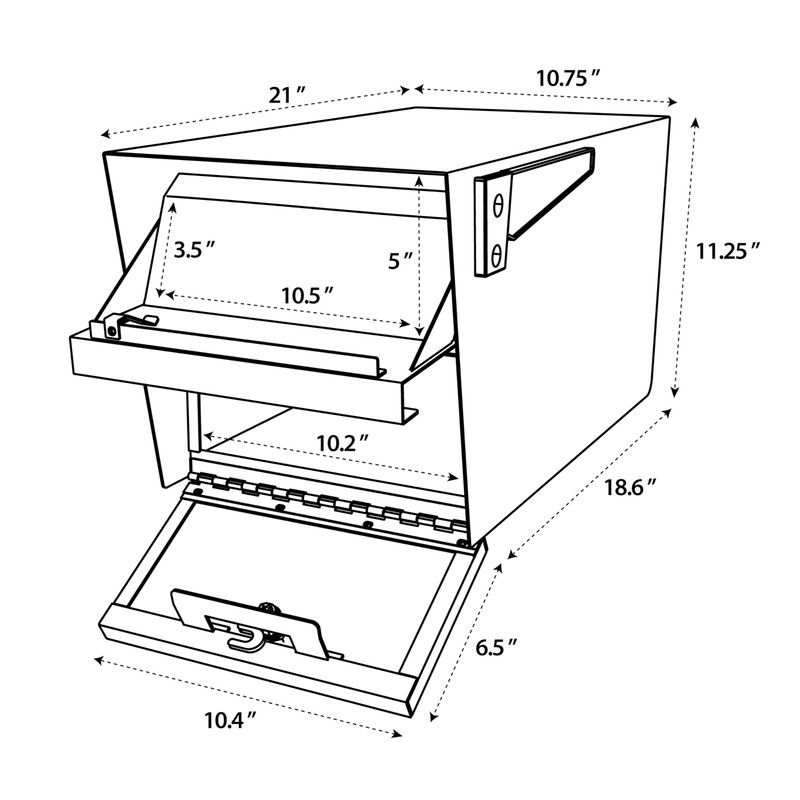 Mail Boss 7585 Mail Manager Curbside Locking Security Mailbox, Sage