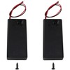 BLLNDX 2PCS 9V Square Battery Pack with Lid with Switch