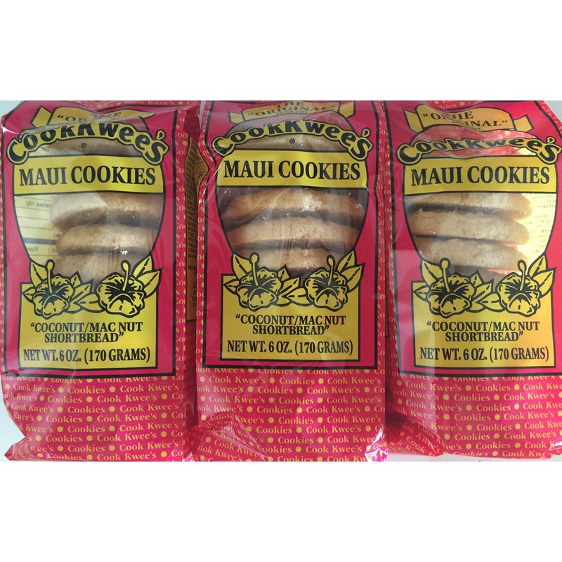 The Original Maui CookKwees Hawaii Cookies 3 Pack- 6 oz.