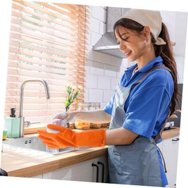 KICHOUSE 3 Pairs Reusable Kitchen Cleaning Gloves of Dishwashing Gloves for Housework Comfortable Fit Slip Grip Durable and Flexible for Daily Use