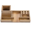 MyGift Acacia Solid Wood Desktop Stationery Holder - Sticky Note