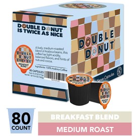 Breakfast Blend Coffee Pods Medium Roast Coffee, Single-Serve Pods for Keurig K Cup Brewer Machines,  80 Pack