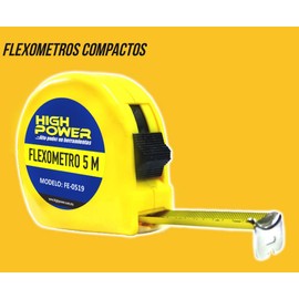 High Power Flexómetro 5 metros. (medidas en centímetros y pulgadas) Marca: HIGH POWER. Modelo: FE-0519