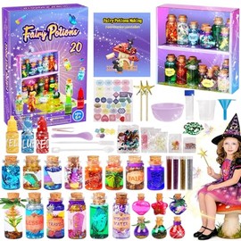 YELIY Kit de Pociones Mágicas para Niños, Kit de Mezcla Mágica con 20 Botellas, Decoraciones de Fiest Pociones de Hadas, Regalos de Cumpleaños Juguete