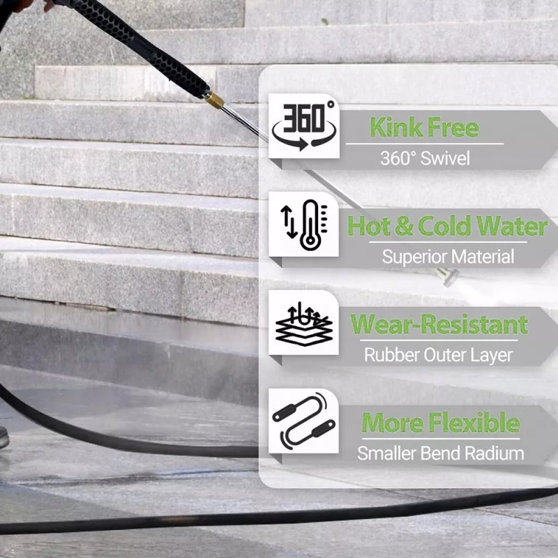 YAMATIC 4000 PSI Pressure Washer Hose for Hot Water 3/8"