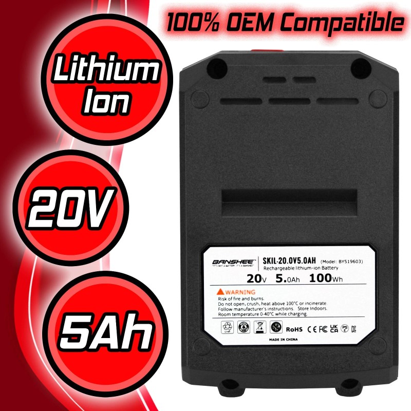 SKIL Banshee 20V 5Ah Battery for Skil 7/8 IN. Stroke