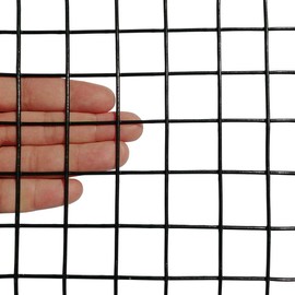 MTB Black PVC Coated Welded Wire Mesh Garden Economy Fence 36 Inch x 25 Foot-1 Inch x 1 Inch 16GA