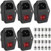 Xiatiaosann 3 PCS Inlet Module Plug, Rocker Switch Power Socket