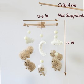 Sheep Mobile for Crib Baby Mobile Sheep Crib Mobile Nursery DéCor White