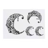 4 x 'Steampunk Crescent Moon' Temporary Tattoos - Water Resistant,