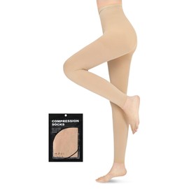 Evolyline Medical Compression Tights for Women & Men 15-20mmHg, Footless Compression Pantyhose Opaque Graduated Support Tights Compression Stockings for Varicose Veins Edema Flight Nursing